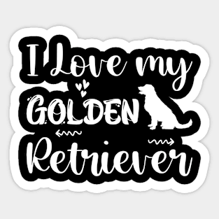 Cute Golden Retriever Mom Goldie Dad Love Dog Puppy Sticker